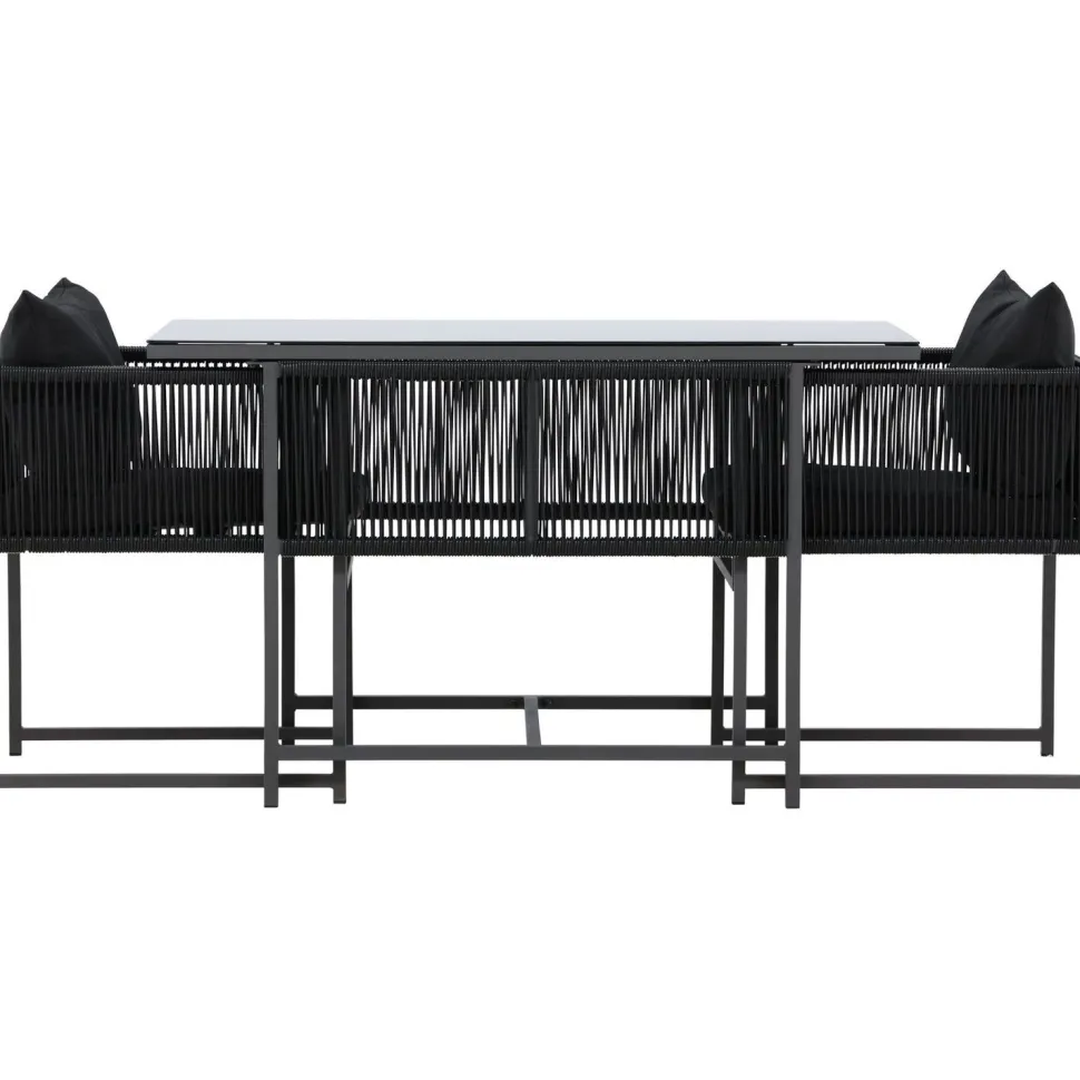 Parvekeryhmä Venture Home Noto, 120x60cm Noto-pöytä + 2 Noto-tuolia, musta