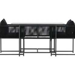 Parvekeryhmä Venture Home Noto, 120x60cm Noto-pöytä + 2 Noto-tuolia, musta