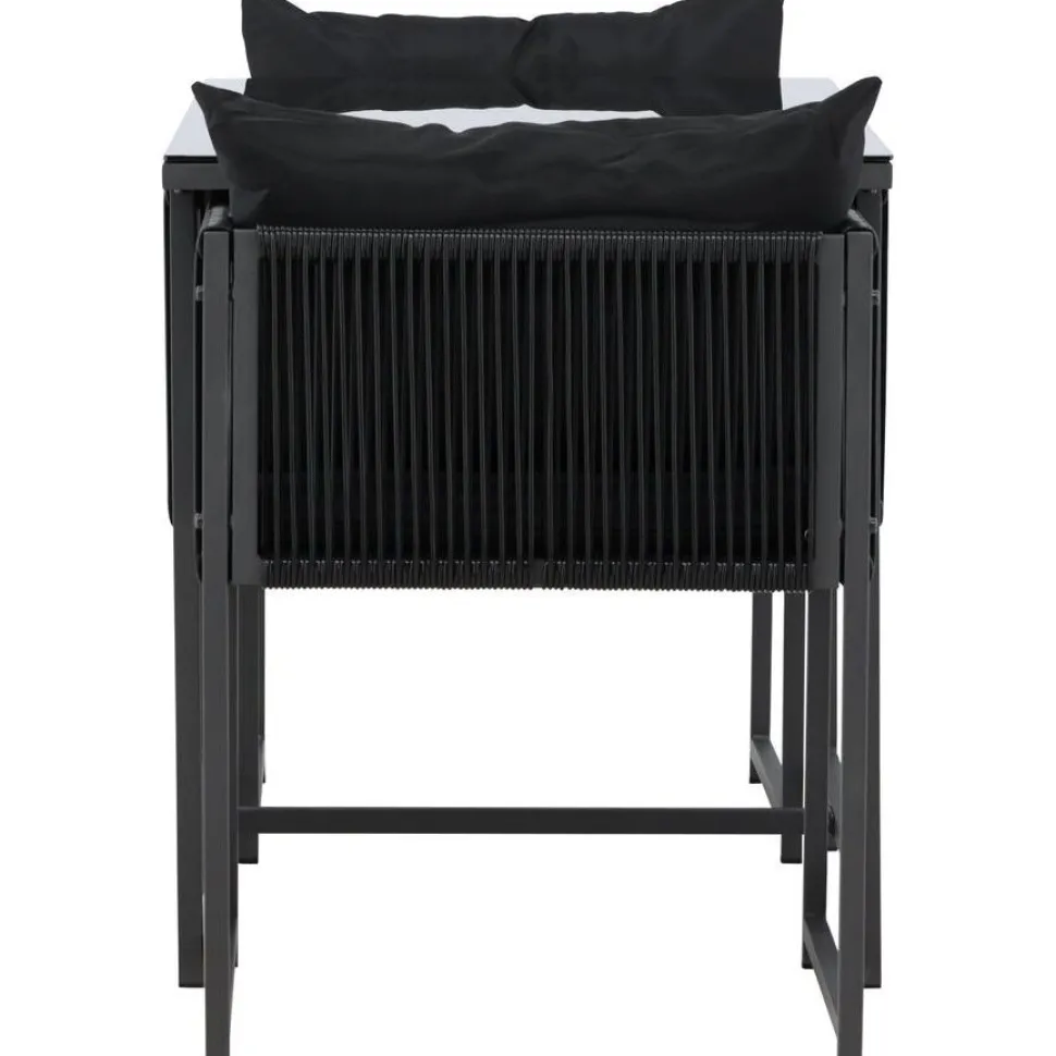 Parvekeryhmä Venture Home Noto, 120x60cm Noto-pöytä + 2 Noto-tuolia, musta