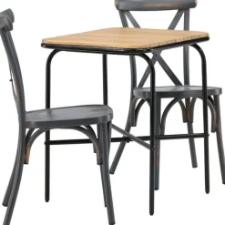 Parvekeryhmä Venture Home,  88x70cm Holmbeck-pöytä + 2 mustaa Tablas-tuolia