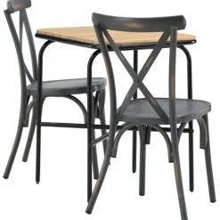 Parvekeryhmä Venture Home,  88x70cm Holmbeck-pöytä + 2 mustaa Tablas-tuolia
