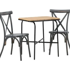 Parvekeryhmä Venture Home,  88x70cm Holmbeck-pöytä + 2 mustaa Tablas-tuolia