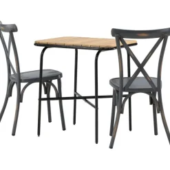 Parvekeryhmä Venture Home,  88x70cm Holmbeck-pöytä + 2 mustaa Tablas-tuolia