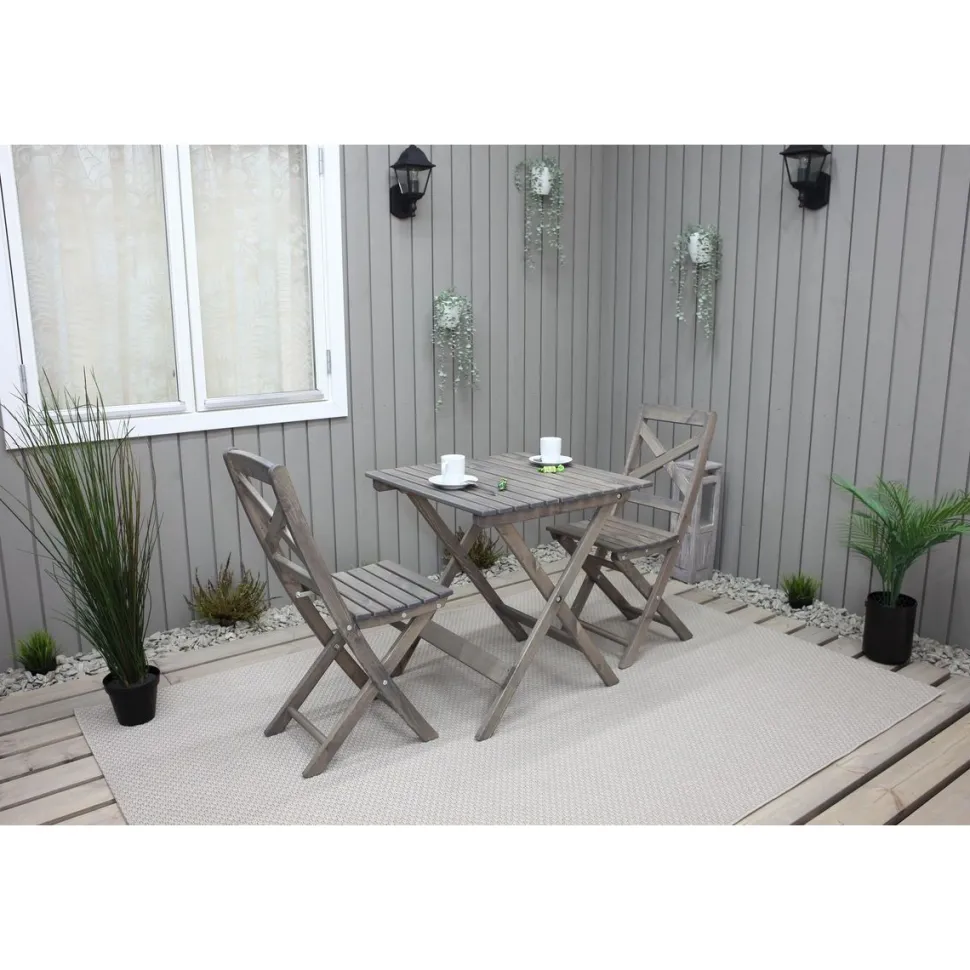 Parvekesetti Baltic Garden Wilma 65x65cm pöytä + 2 tuolia er värejäa