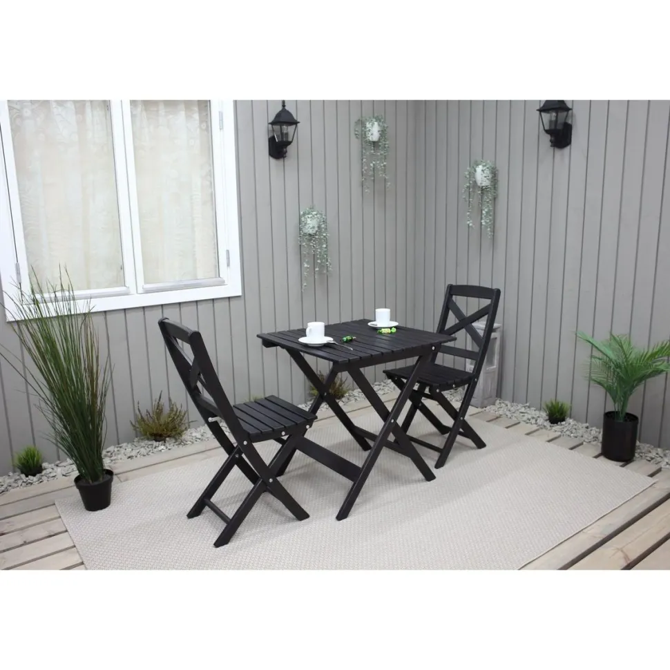 Parvekesetti Baltic Garden Wilma 65x65cm pöytä + 2 tuolia er värejäa