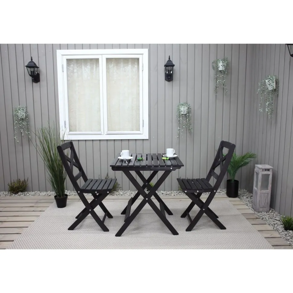 Parvekesetti Baltic Garden Wilma 65x65cm pöytä + 2 tuolia er värejäa