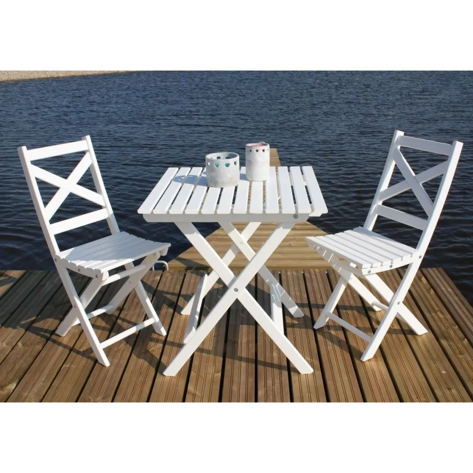 Parvekesetti Baltic Garden Wilma 65x65cm pöytä + 2 tuolia er värejäa