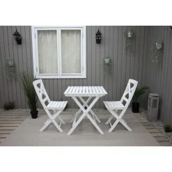 Parvekesetti Baltic Garden Wilma 65x65cm pöytä + 2 tuolia er värejäa