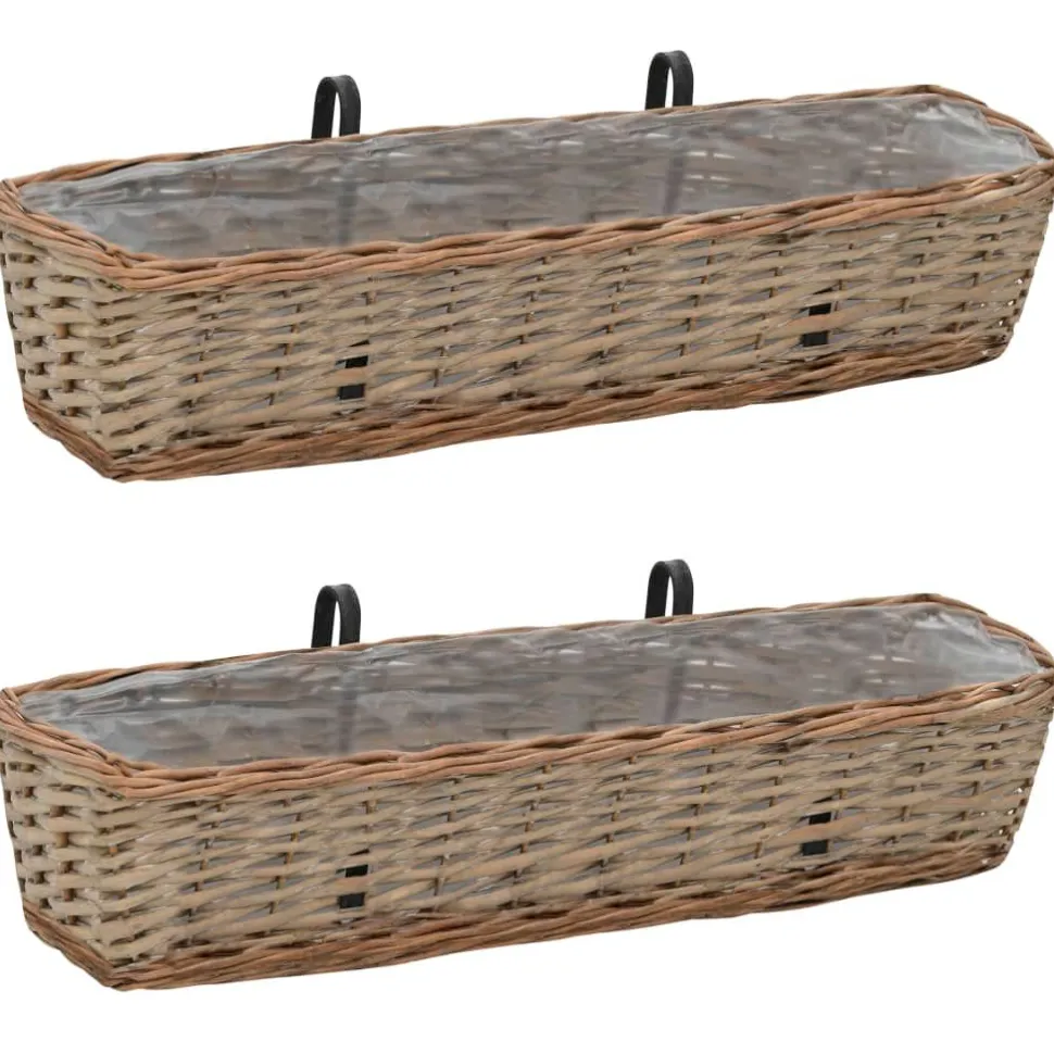 Parvekkeen kukkalaatikko 2 kpl paju PE-vuori 80 cm