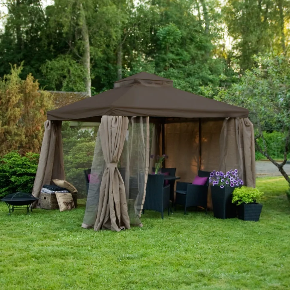 Paviljonki Home4you Legend, 2,91x3,91 m, ruskea/beige