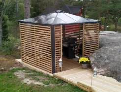 Paviljonki Palram-Canopia Palermo 3000 3 x 3 m 8,7 m² harmaa