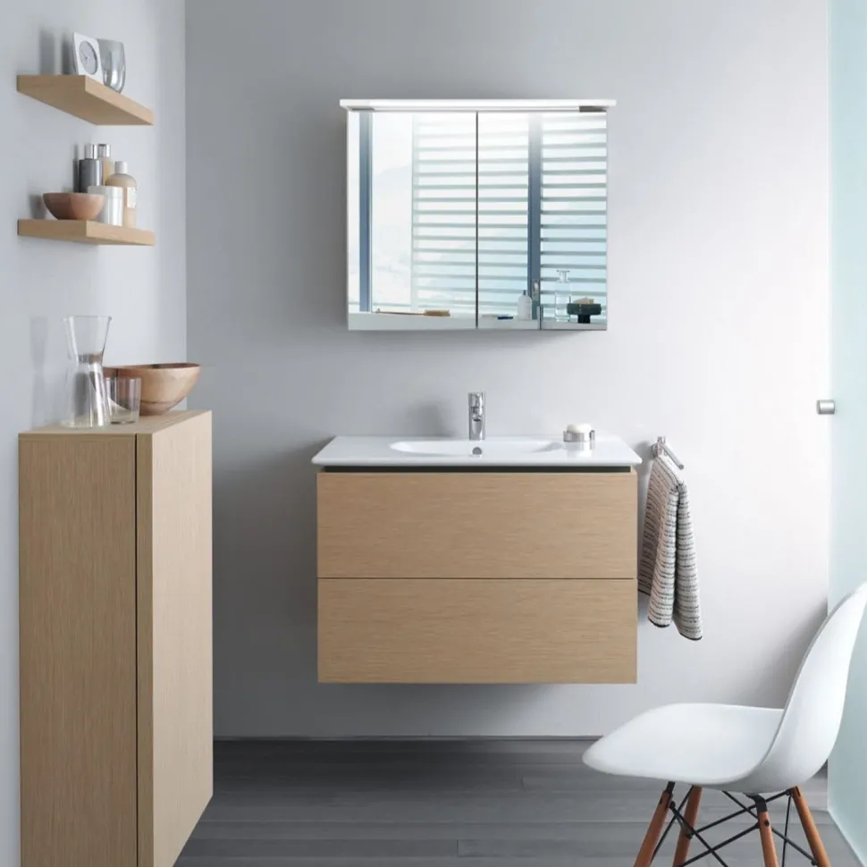 Peilikaappi LED-valaisimella Bathlife Glänsa 800 mm valkoinen