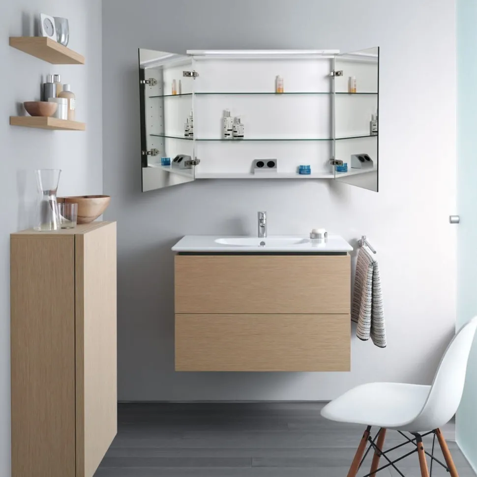 Peilikaappi LED-valaisimella Bathlife Glänsa 800 mm valkoinen