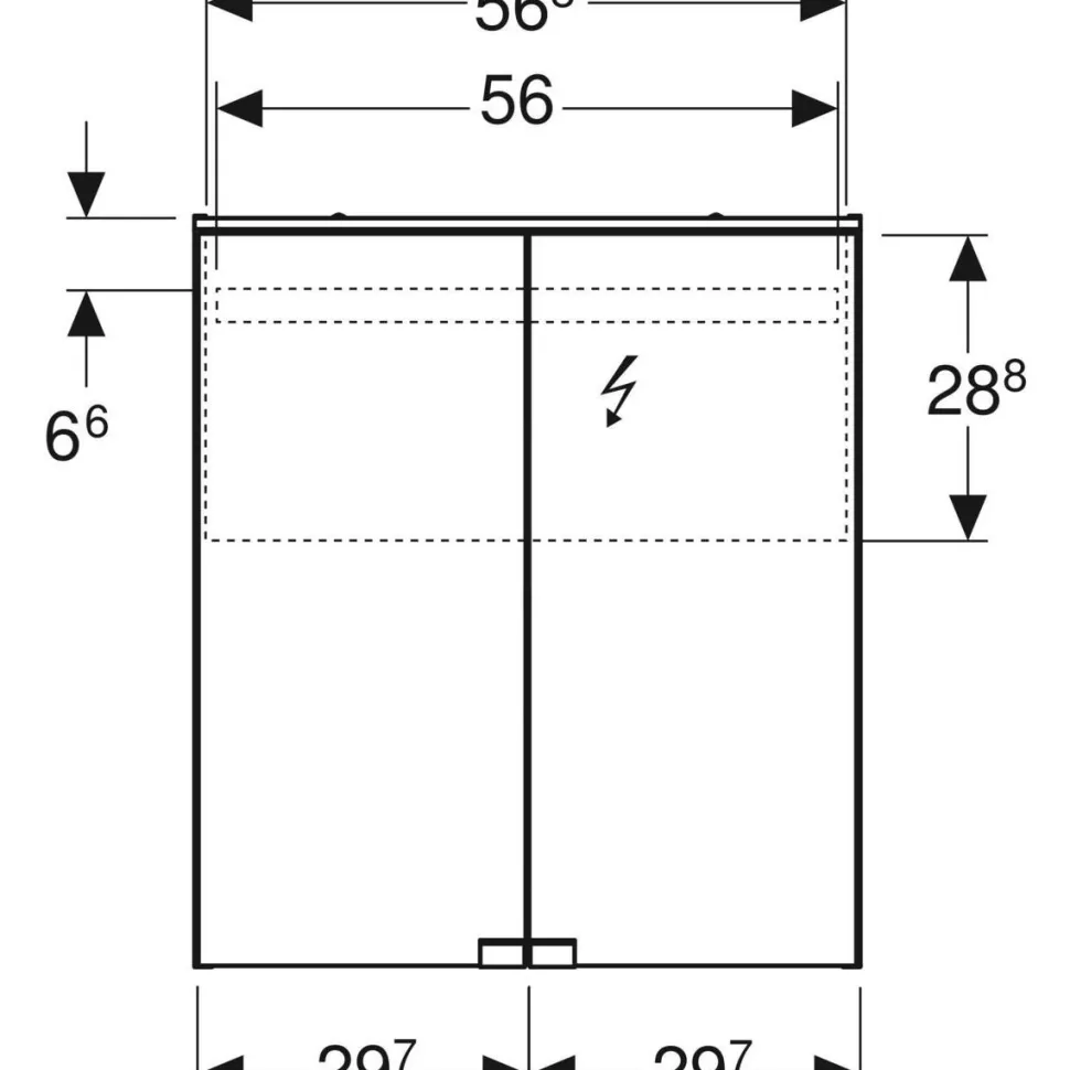Peilikaappi LED-valolla Geberit Option Basic, pistorasia, valkoinen, eri kokoja