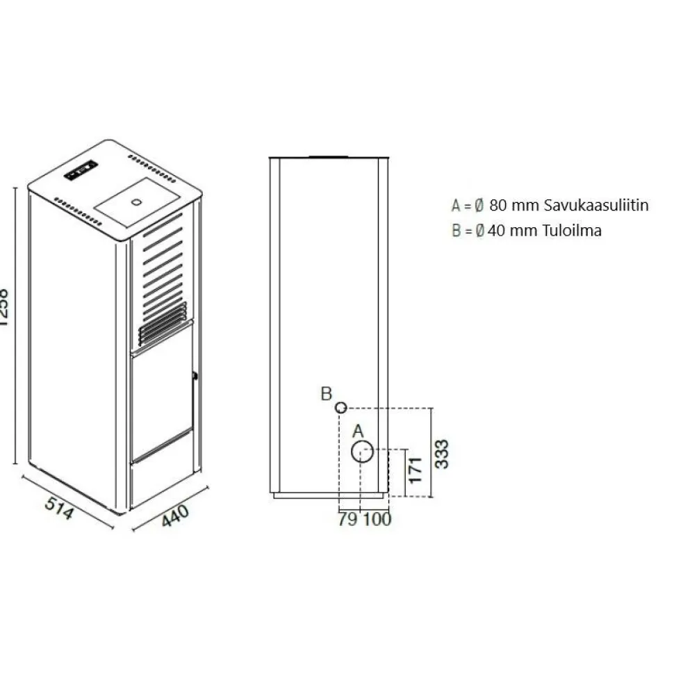 Pellettitakka Eva Calòr Karen 8kW, eri värejä