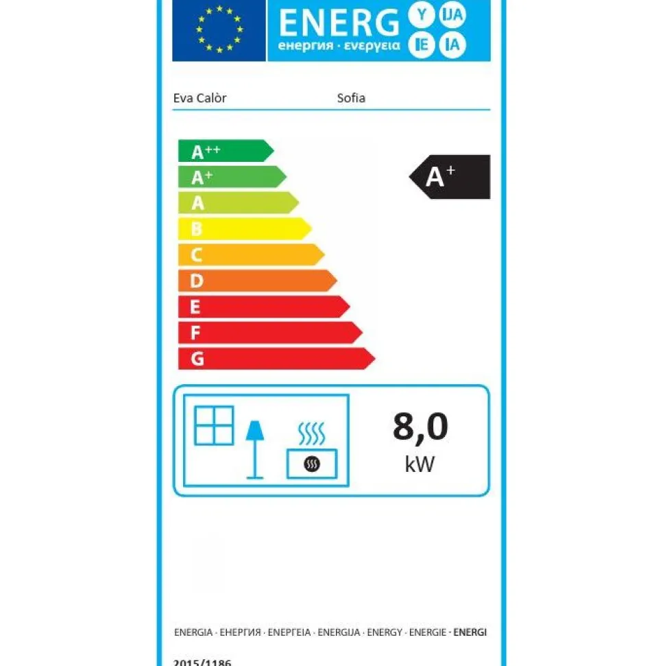 Pellettitakka Eva Calòr Sofia 8kW, valkoinen