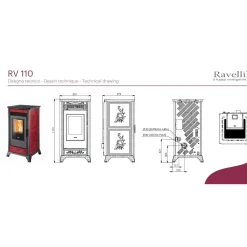 Pellettitakka Ravelli RV110 11.5 kW punainen