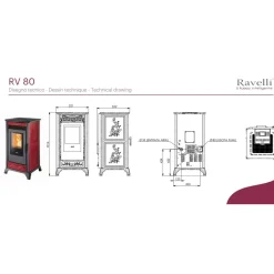 Pellettitakka Ravelli RV80 8 kW punainen