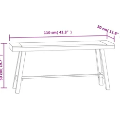 Penkki 110 cm täysi tiikki (40743)