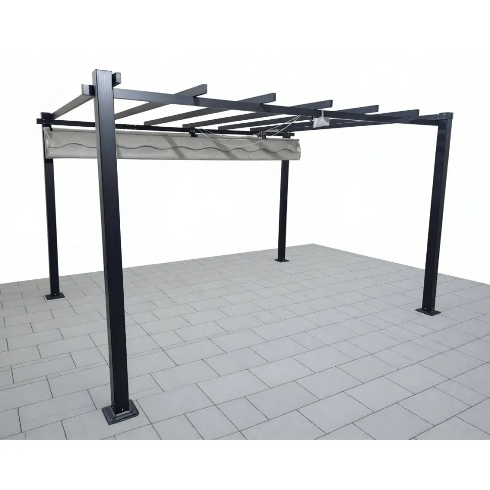 Pergola Baltic Garden Sunset, 3 x 4 m, harmaa