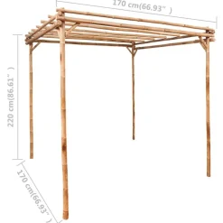 Pergola bambu 170x170x220 cm