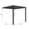 Pergola Home4You Mirador-111, 300x400cm, seinäasennus, tummanharmaa