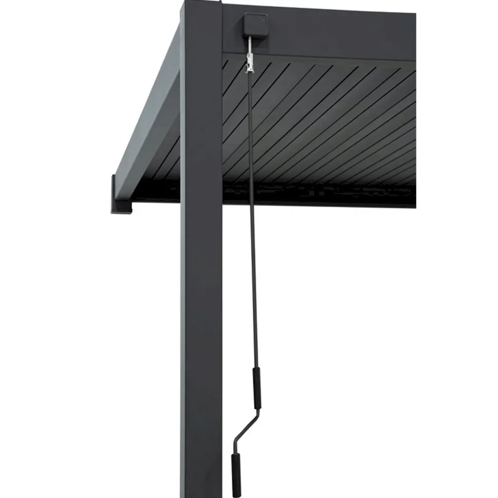 Pergola Home4You Mirador-111, 300x400cm, seinäasennus, tummanharmaa