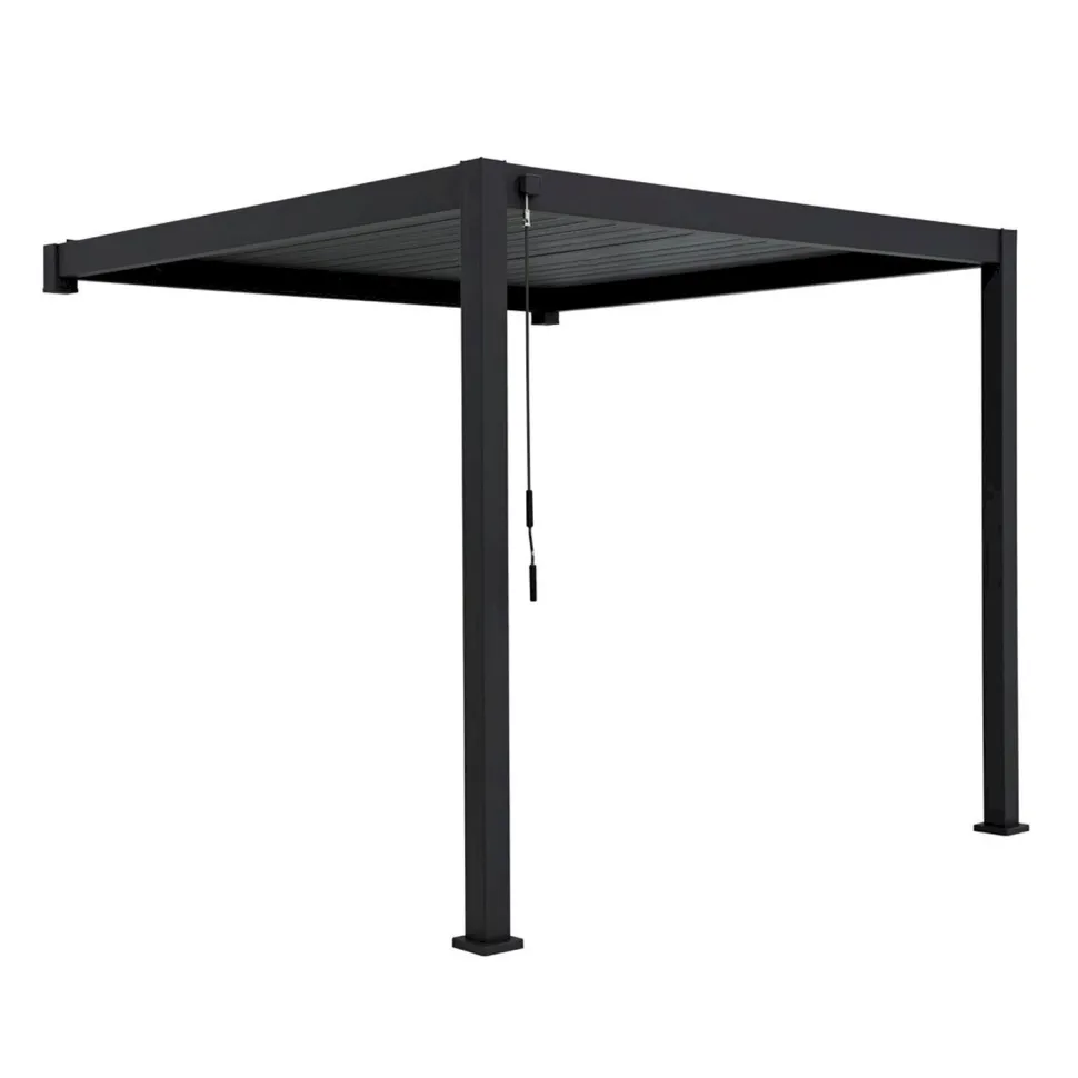 Pergola Home4You Mirador-111, 300x400cm, seinäasennus, tummanharmaa