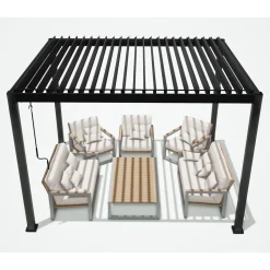 Pergola Home4you Mirador-111, 300x400cm, tummanharmaa