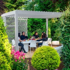 Pergola Home4You Mirador-111, 300x400cm, valkoinen