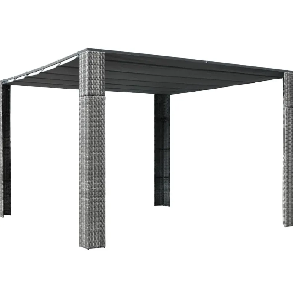 Pergola katolla polyrottinki 300x300x200cm harmaa/antrasiitti