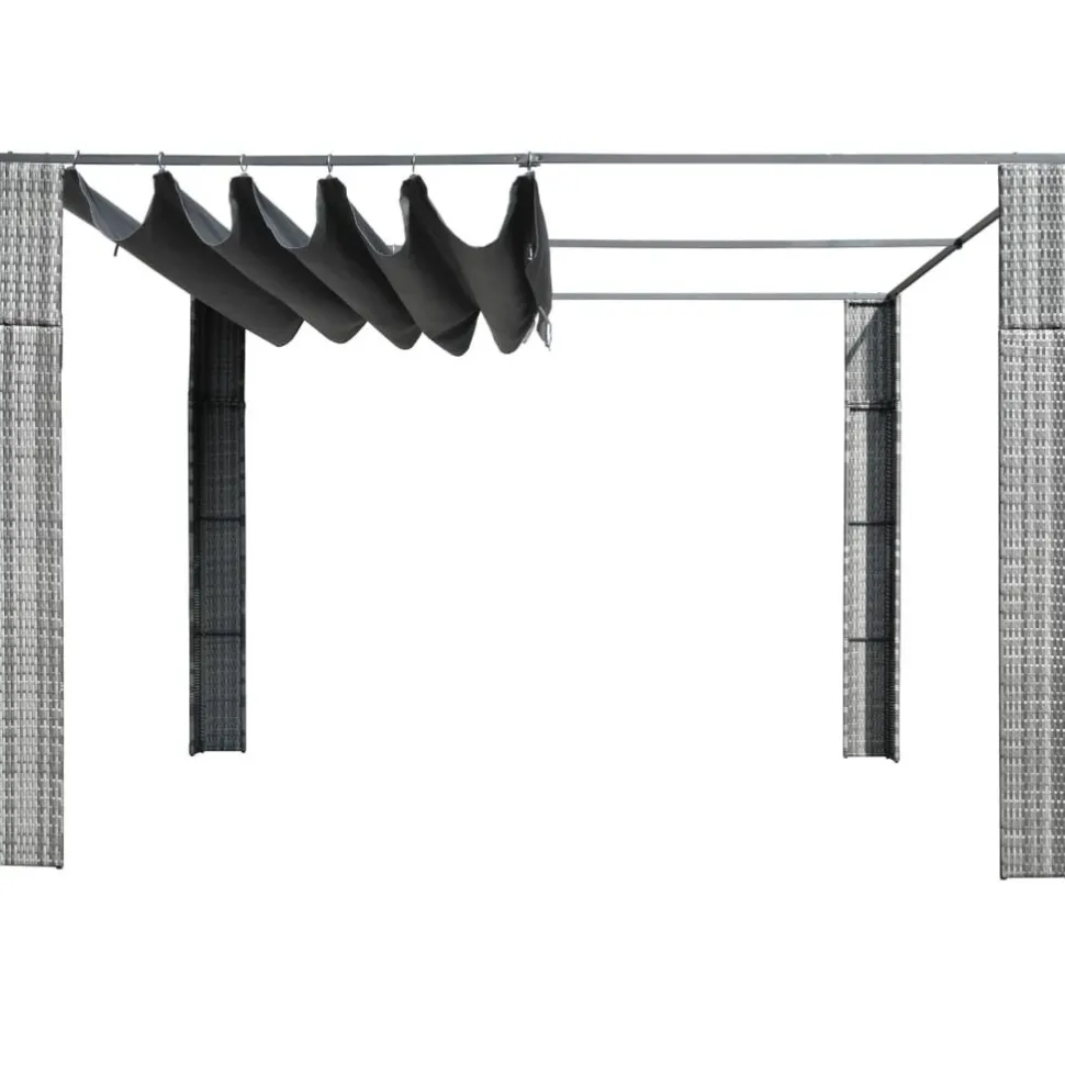 Pergola katolla polyrottinki 300x300x200cm harmaa/antrasiitti