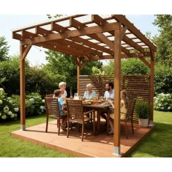 Pergola Miljöökoriste valokatteella, ruskea, eri mittoja