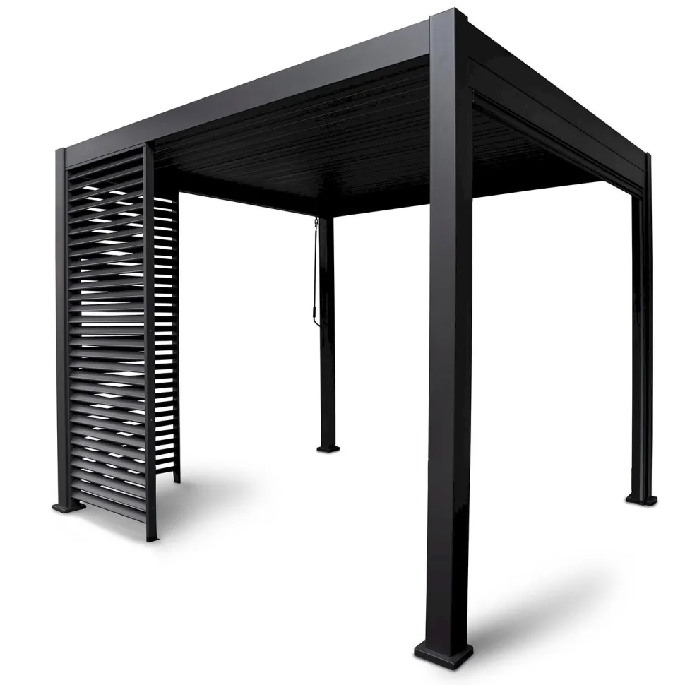 Pergolan säleikköpaneeli Home4You Mirador-111(4m), 123,5x238,25cm, tummanharmaa