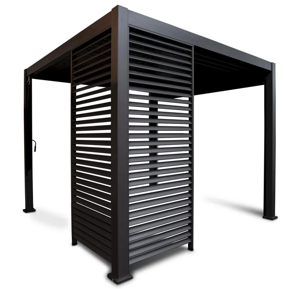 Pergolan säleikköpaneeli Home4You Mirador-111(4m), 123,5x238,25cm, tummanharmaa