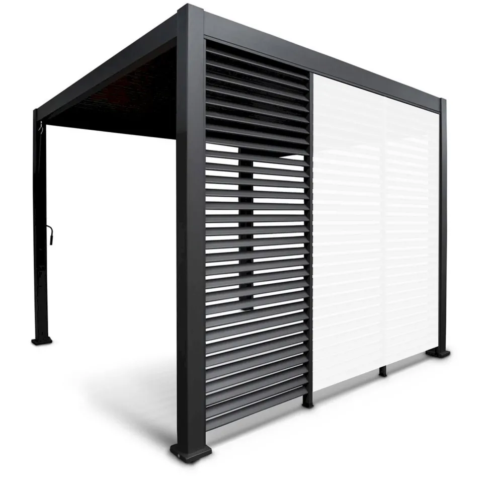 Pergolan säleikköpaneeli Home4You Mirador-111(4m), 123,5x238,25cm, tummanharmaa