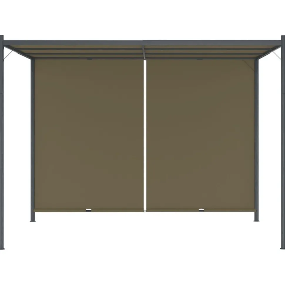 Pergola sisäänvedettävä katto 3x3 m ruskeanharmaa 180 g/m²