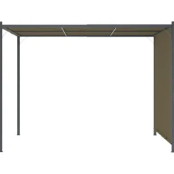 Pergola sisäänvedettävä katto 3x3 m ruskeanharmaa 180 g/m²