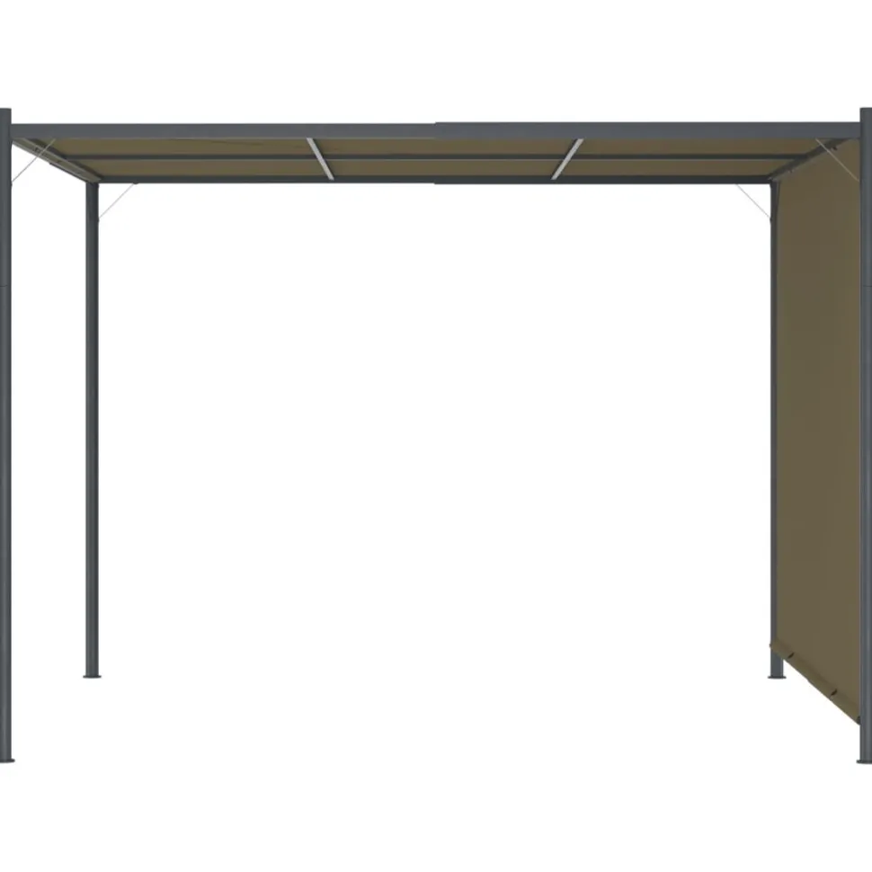 Pergola sisäänvedettävä katto 3x3 m ruskeanharmaa 180 g/m²