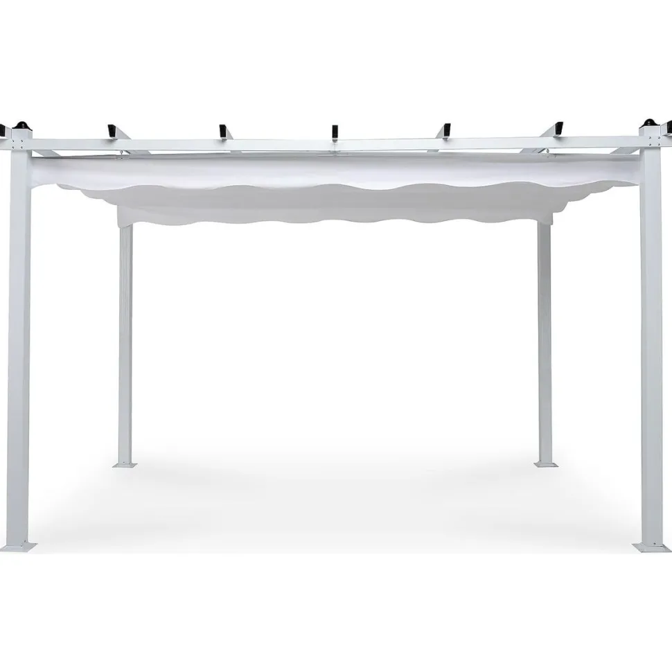 Pergola 2.95x3.95 m laskostettava katto valkoinen