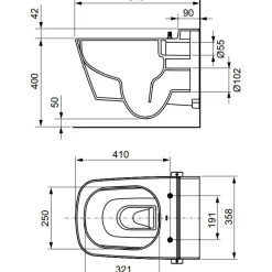 Pesevä WC-istuin TECEone Bidé, termostaattisäädöllä, valkoinen