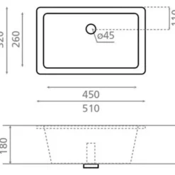 Pesuallas Bathco Torino B, 320x510mm, valkoinen