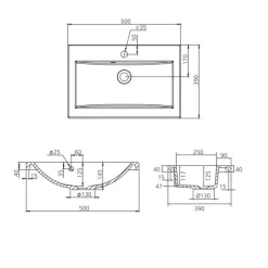 Pesuallas Grip Claudia 50 500x390mm valumarmori valkoinen