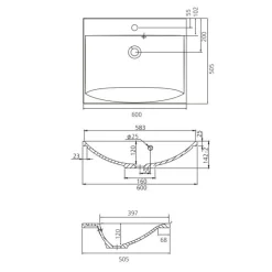 Pesuallas Grip Jojo 60 600x505mm valumarmori valkoinen