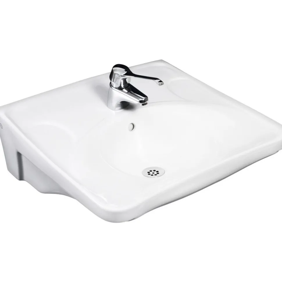 Pesuallas Gustavsberg GBG 740 liikuntarajoitteiselle pulttiasennus 225x600x600 mm valkoinen