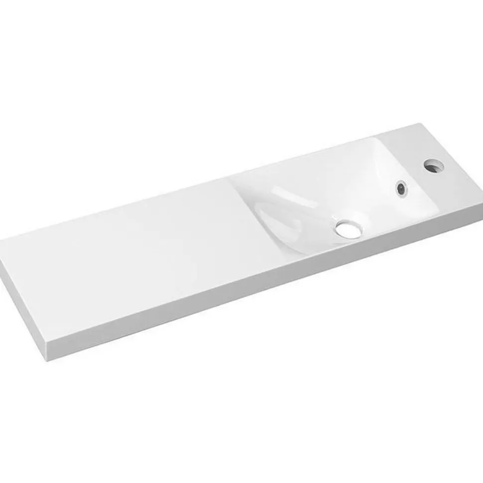 Pesuallas Interia Agos 80x22cx11 cm, vasen/oikea, valkoinen