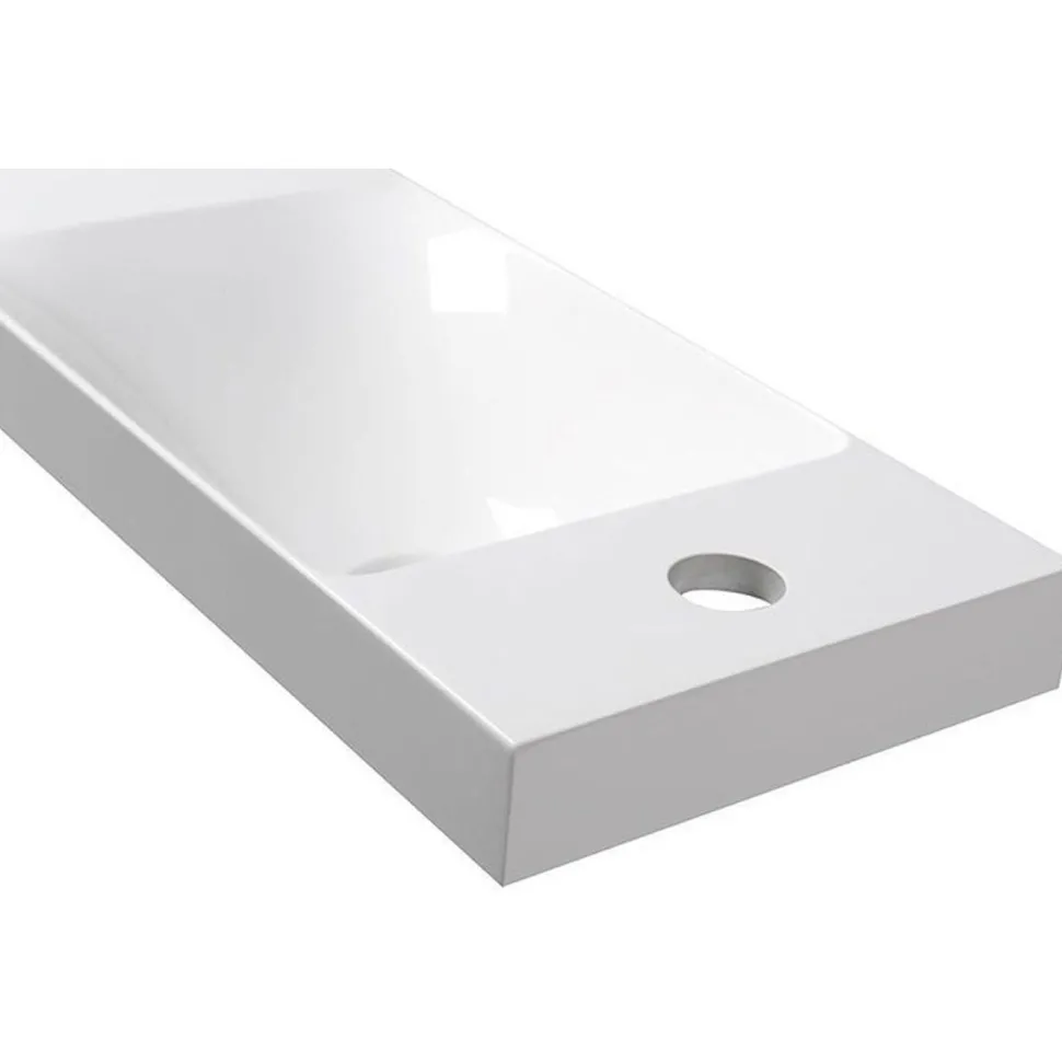 Pesuallas Interia Agos 80x22cx11 cm, vasen/oikea, valkoinen