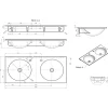 Pesuallas Interia Juno 1000 x 470 mm kaksialtainen kivi valkoinen