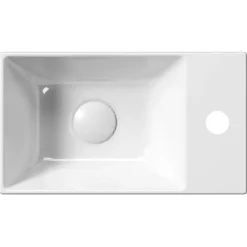 Pesuallas Interia Kube X 400x230 mm, hanareiällä, oikea/vasen, valkoinen