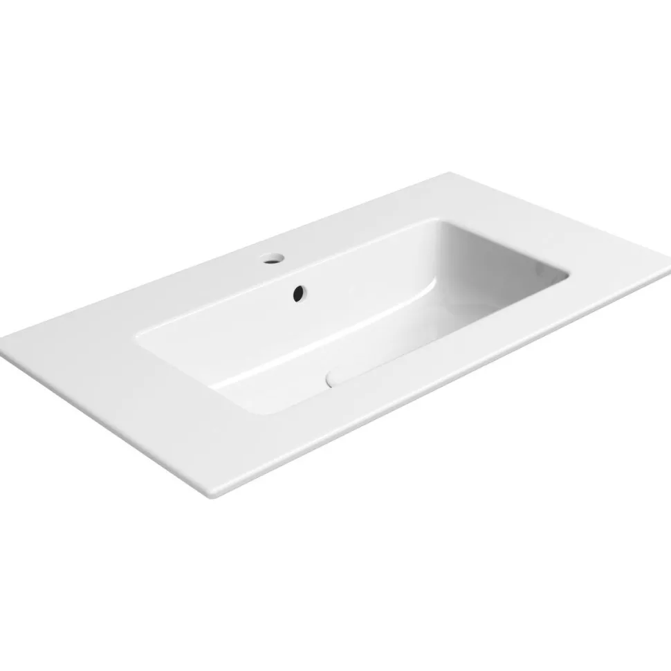 Pesuallas Interia Pura Slim 82x46cm, ExtraGlaze-pinnoite, valkoinen
